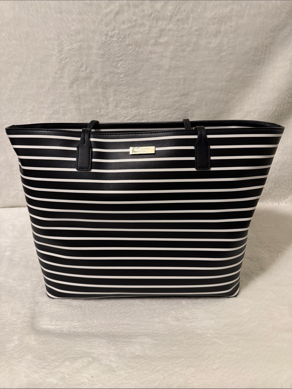 kate spade Margareta Black and White Striped Tote